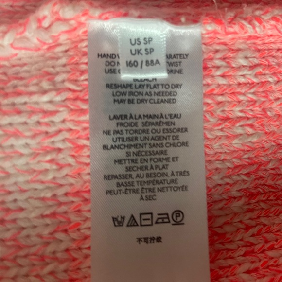 Anthropologie Faustian Dip Open Knit Pink Ombre Cardigan Size SP - Picture 6 of 7